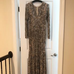 Floor length beaded dress